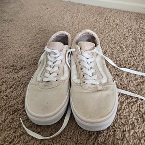 Vans Light Pink and White Sneakers